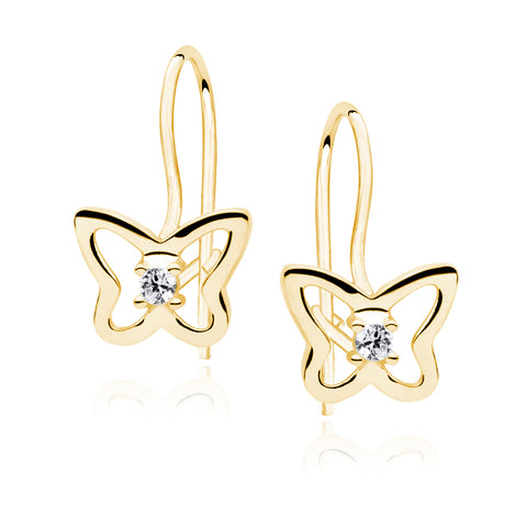 Delicate floral earrings with white zirconia detail - Dilan Collective