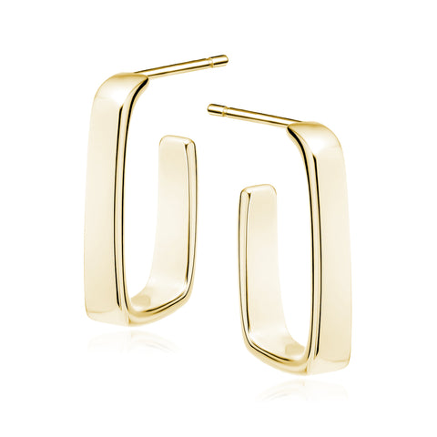 Goud vergulde rechthoekige oorbellen