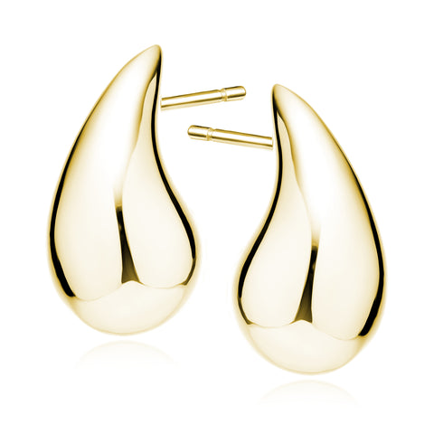 Goud vergulde druppelvormige oorbellen (large)
