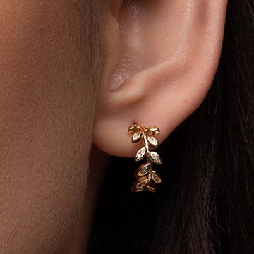 Modern geometric earrings with zirconia detail - Dilan Collective