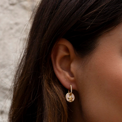 Radiant drop earrings with mother of pearl detail - Dilan Collective