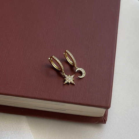 Earrings Moon &amp; Star gold