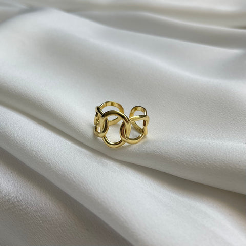 Ring klobige Kette Gold