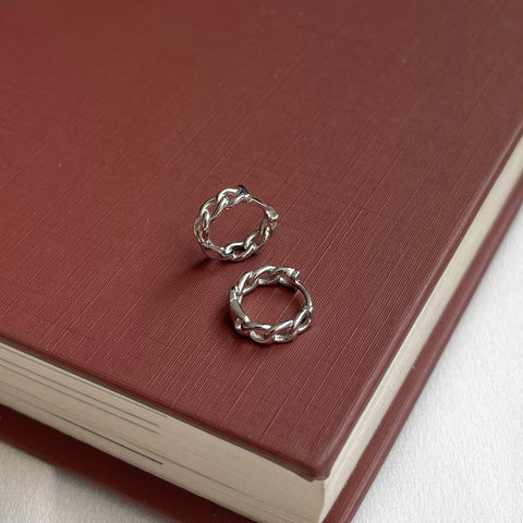 Ohrringe Kette Creolen Silber