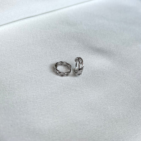 Ohrringe Kette Creolen Silber