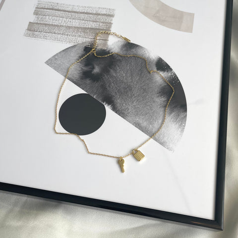 Necklace Lock and Key gold