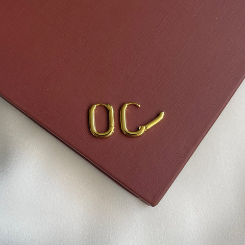 Earrings Minimalist square gold