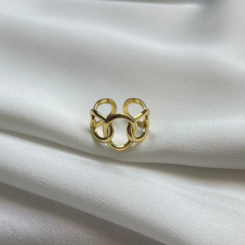 Ring klobige Kette Gold