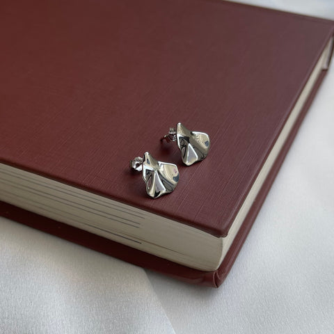 Earrings Abstract studs silver