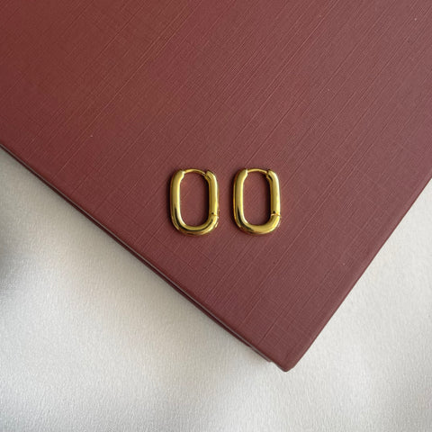 Earrings Minimalist square gold