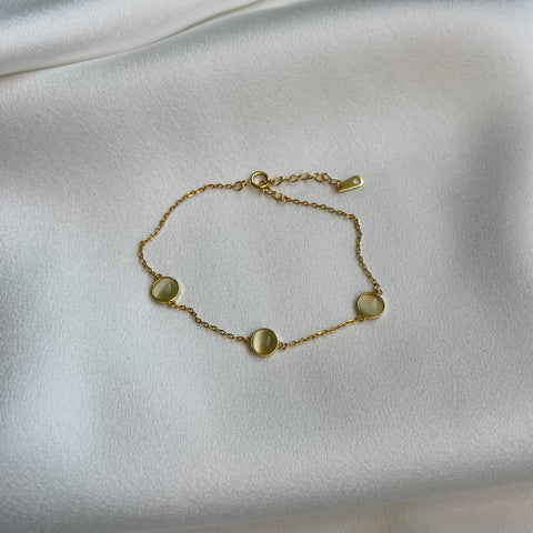 Bracelet cat eye gold plated