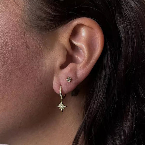 Oorbellen Moon & Star goud - Studio Mama