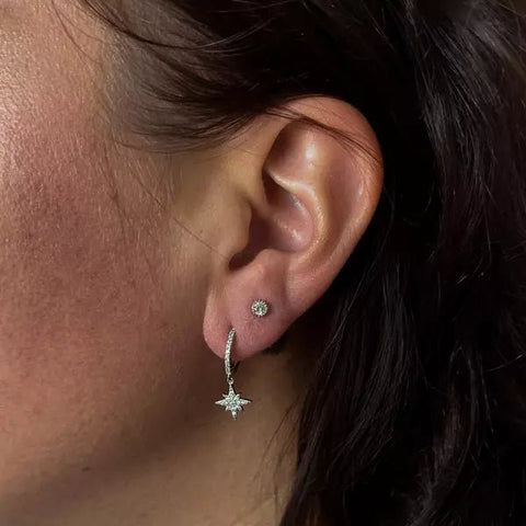 Oorbellen Moon & Star zilver - Studio Mama